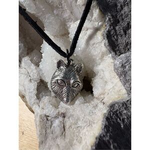 Necklace, Fox Necklace, Black Cord, NEW, Handmade, 17”